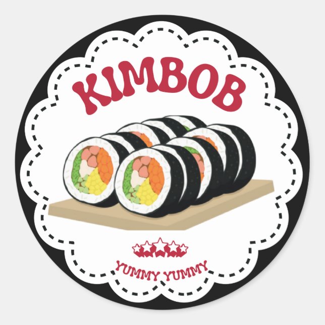 K-Food Kimbap Illustration Sticker (Front)