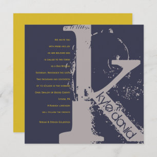 K Initial Collection Bar Bat Mitzvah Invitation