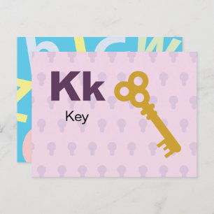 K is for Key - Alphabet Flash Card