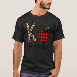 K Is For Kindergarten Teacher Leopard Buffalo Plai T-Shirt