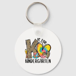 K Is For Kindergarten Teacher Leopard Heart Ck To Key Ring