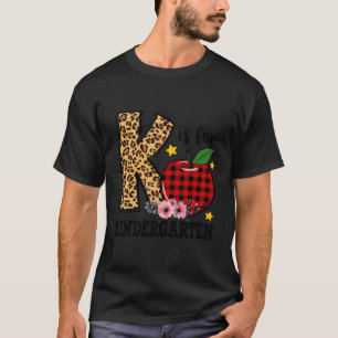 K Is For Kindergen Teacher Leopard Back To School T-Shirt