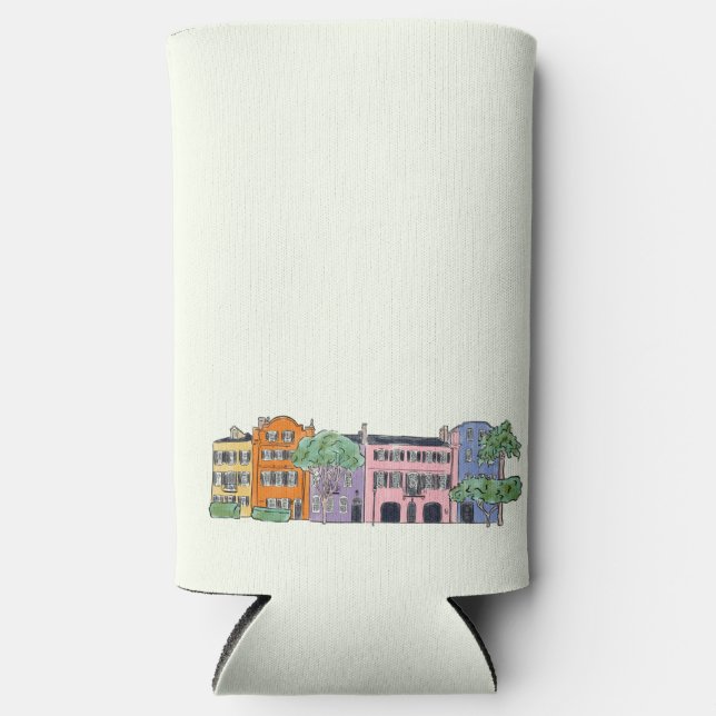 K & J Charleston, SC Wedding Tall Can Cooler (Front)