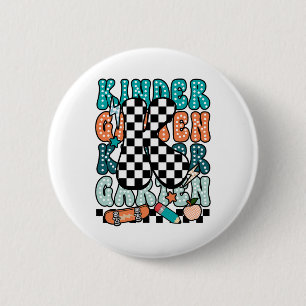 K Kindergarten Teacher Chequered Back To School Ki 6 Cm Round Badge