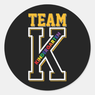 K Kindergarten Teacher Student Back To School Firs Classic Round Sticker