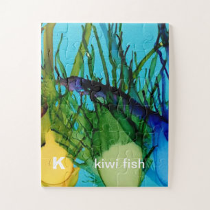 K - Kiwi Fish alphabet art puzzle