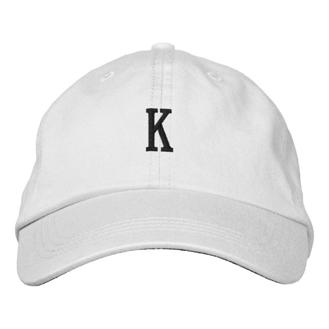 K -Letter Monogram impressive-Hat Stylish Handsome Embroidered Hat (Front)