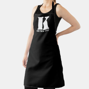 K  Monogram Classic Trendy Custom Wedding Templa Apron