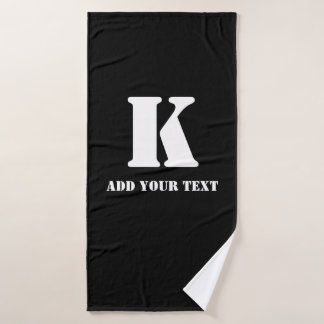 K  Monogram Classic Trendy Custom Wedding Templa Bath Towel