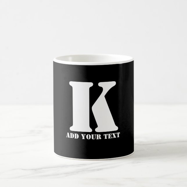 K  Monogram Classic Trendy Custom Wedding Templa Coffee Mug (Center)