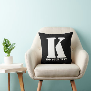 K  Monogram Classic Trendy Custom Wedding Templa Cushion