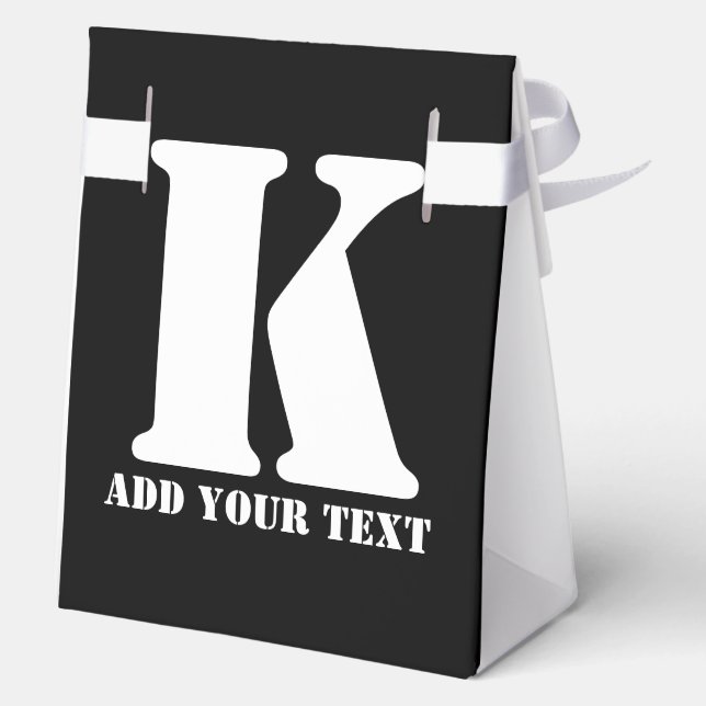K  Monogram Classic Trendy Custom Wedding Templa Favour Box (Back)