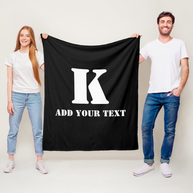 K  Monogram Classic Trendy Custom Wedding Templa Fleece Blanket (In Situ)