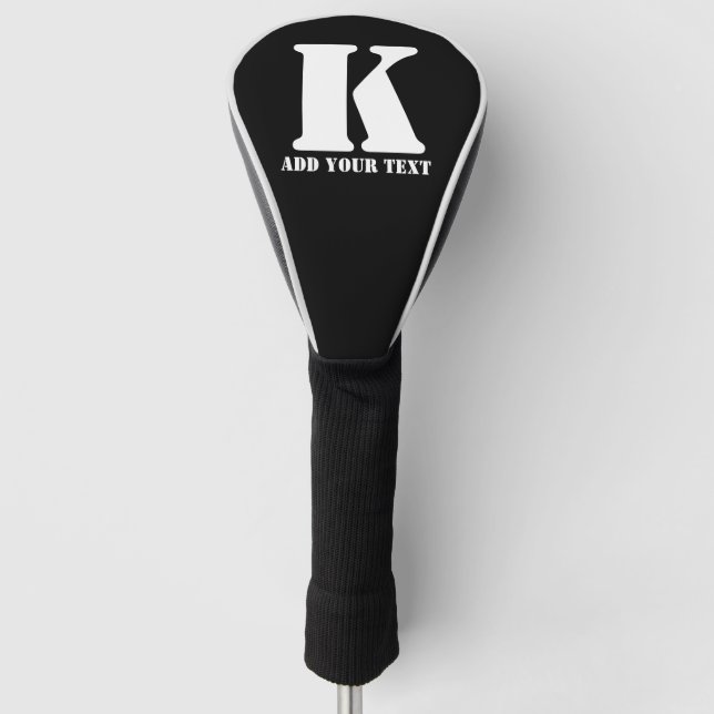 K  Monogram Classic Trendy Custom Wedding Templa Golf Head Cover (Front)