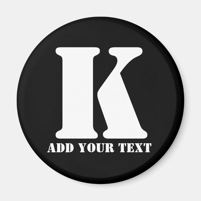 K  Monogram Classic Trendy Custom Wedding Templa Magnet (Front)