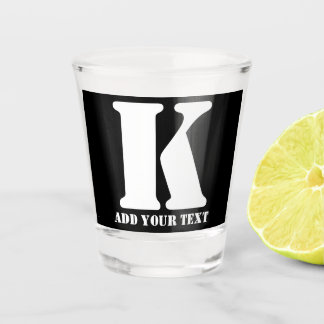 K Monogram Classic Trendy Custom Wedding Templa Shot Glass