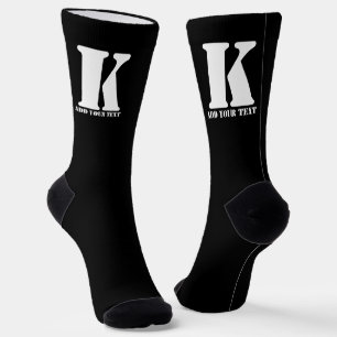 K  Monogram Classic Trendy Custom Wedding Templa Socks