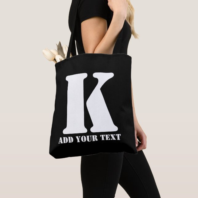 K  Monogram Classic Trendy Custom Wedding Templa Tote Bag (Close Up)