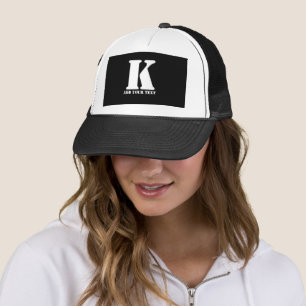 K  Monogram Classic Trendy Custom Wedding Templa Trucker Hat