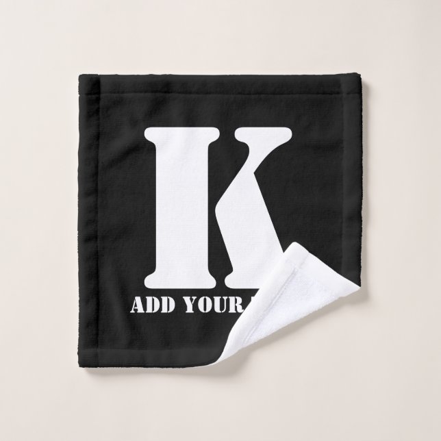 K  Monogram Classic Trendy Custom Wedding Templa Wash Cloth (Wash Cloth)