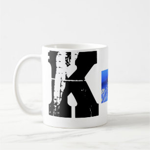 K Monogram Grunge Typographic Mug