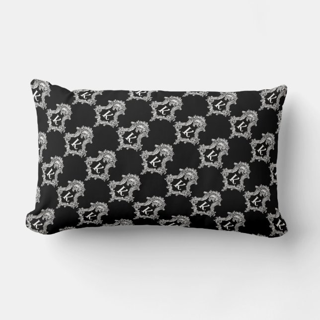 K Monogram Initial Throw Pillow (Front)