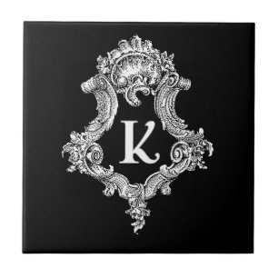 K Monogram Initial Tile