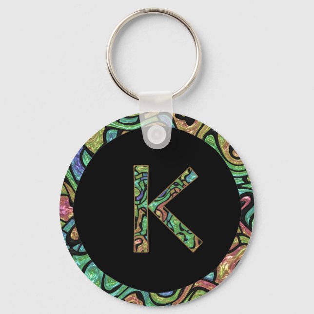 K Monogram Key Ring (Front)
