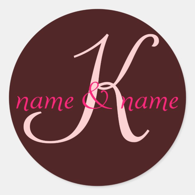 "K" monogram label - personalise first names (Front)