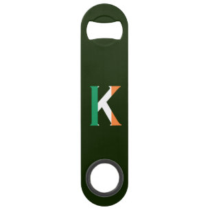 K Monogram overlaid on Irish Flag bocnt