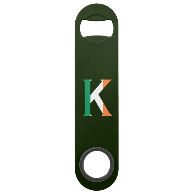 K Monogram overlaid on Irish Flag bocnt (Front)