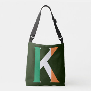 K Monogram overlaid on Irish Flag cbbcn Crossbody Bag