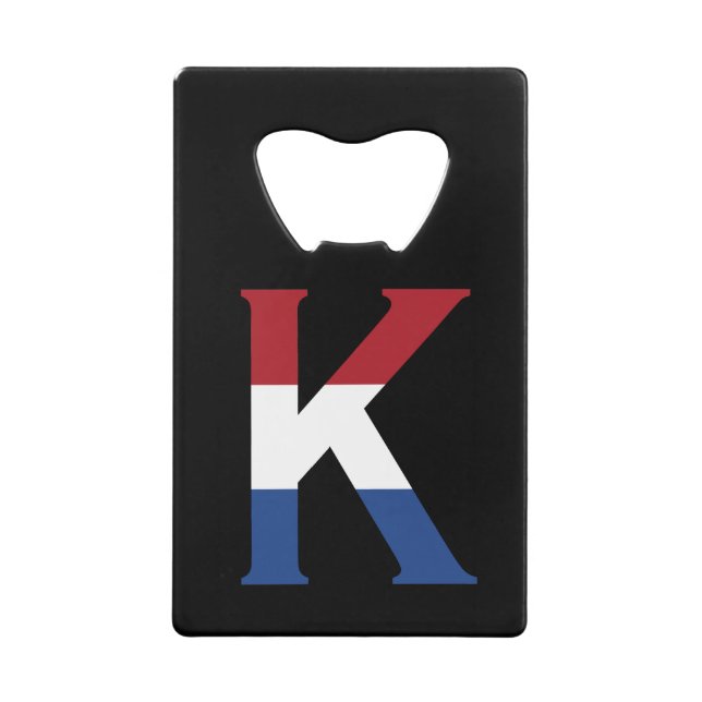 K Monogram overlaid on NLD Flag on bk bocnt (Front)