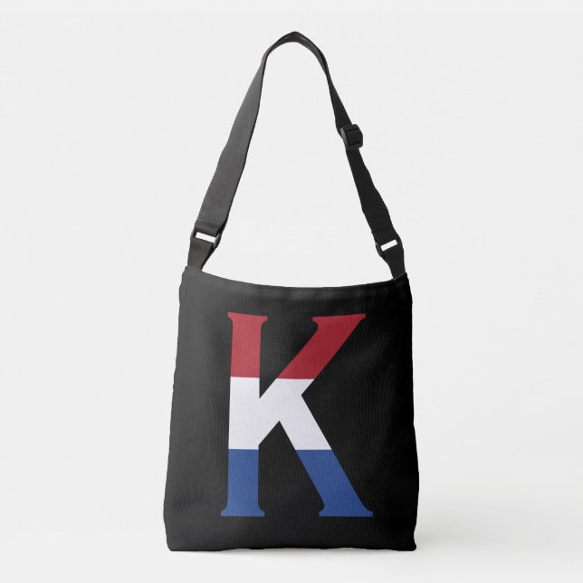 K Monogram overlaid on NLD Flag on bk cbbcnt Crossbody Bag (Front)