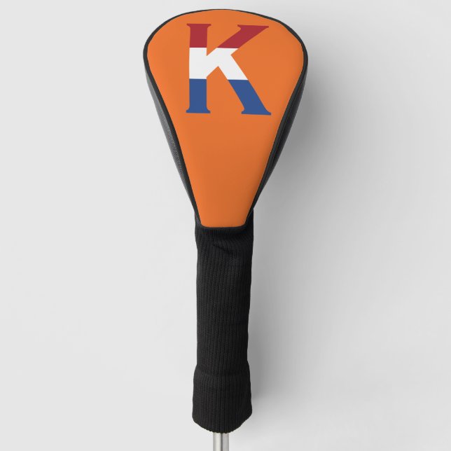 K Monogram overlaid on NLD Flag on or dccn Golf Head Cover (Front)