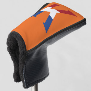 K Monogram overlaid on NLD Flag on or pccnt Golf Head Cover