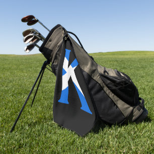 K Monogram overlaid on Scottish Flag gtcn Golf Towel