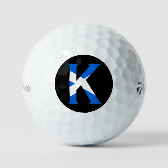K Monogram overlaid on Scottish Flag tmtp5 gbcnt Golf Balls (Front)