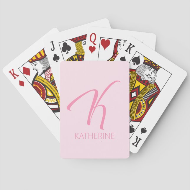 K Monogram Personalised Playing Cards (Back)