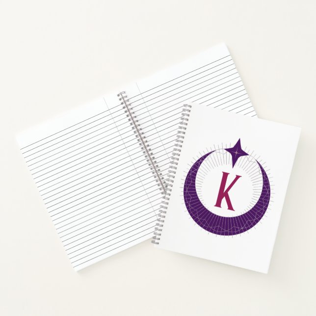 K - Moon Monogram Notebook (Inside)