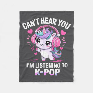 K-p Can't Hear You I'm Listening Kp Lover Kawaii K Fleece Blanket