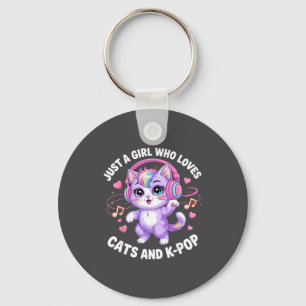 K-p Just A Girl Who Loves Cats And K-p K P Kawaii Key Ring