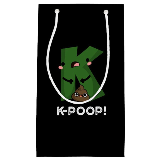 K-poop Funny K-pop Poo Pun Dark BG Small Gift Bag (Front)