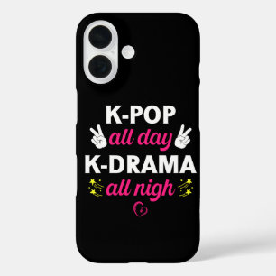 K-Pop All Day K-Drama All Nigh, Korean Music Lover iPhone 16 Case