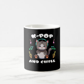 K-Pop and Chill Anime Cat Manga Music Kpop Fans Coffee Mug