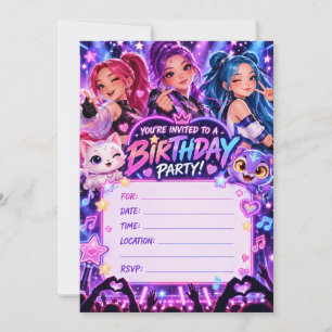 K-Pop Birthday Party Invitation