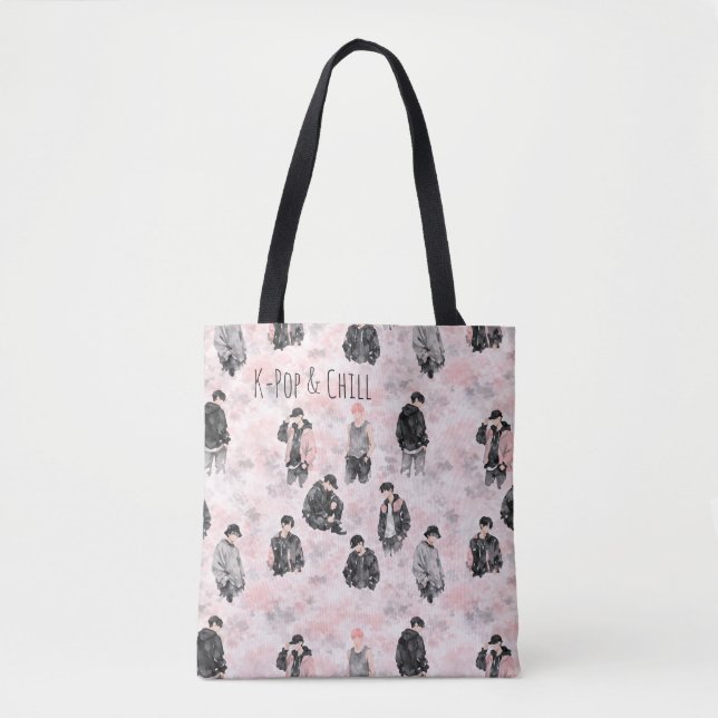 K-Pop & Chill Aesthetic Silhouette Minimalist  Tote Bag (Front)