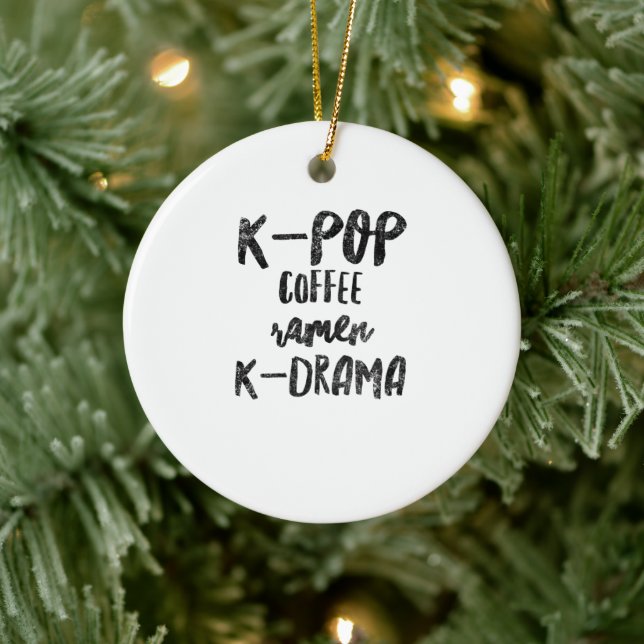 K-pop coffee ramen k-drama ceramic ornament (Tree)