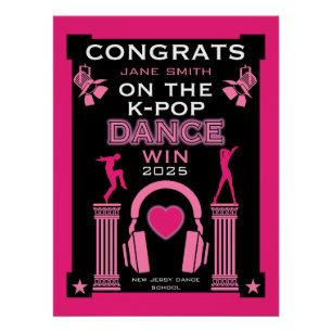 K-Pop Dance Competition Winner Congratulations Poster