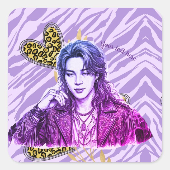 k pop editable icon style square sticker (Front)